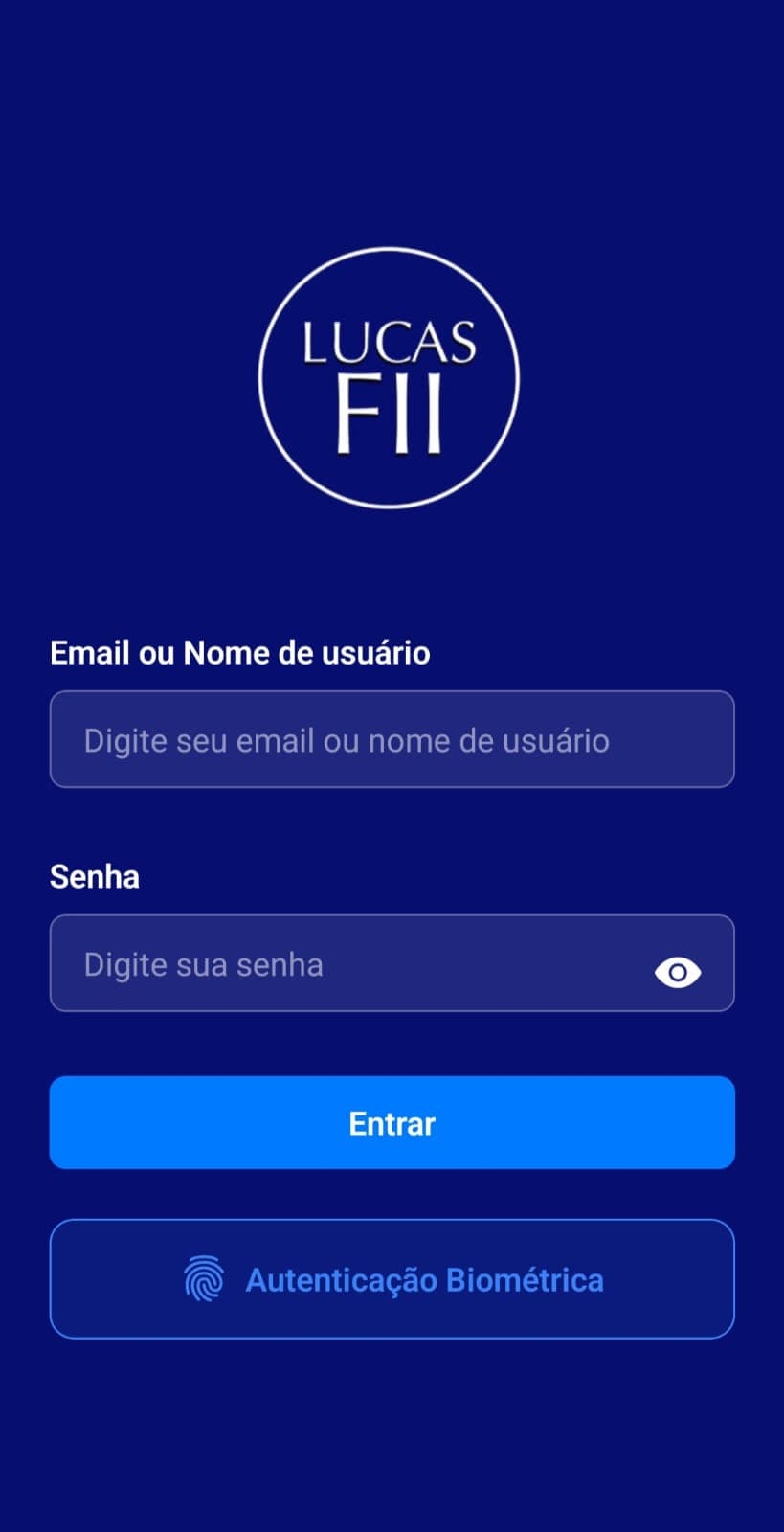 Tela do app Lucas FII Research